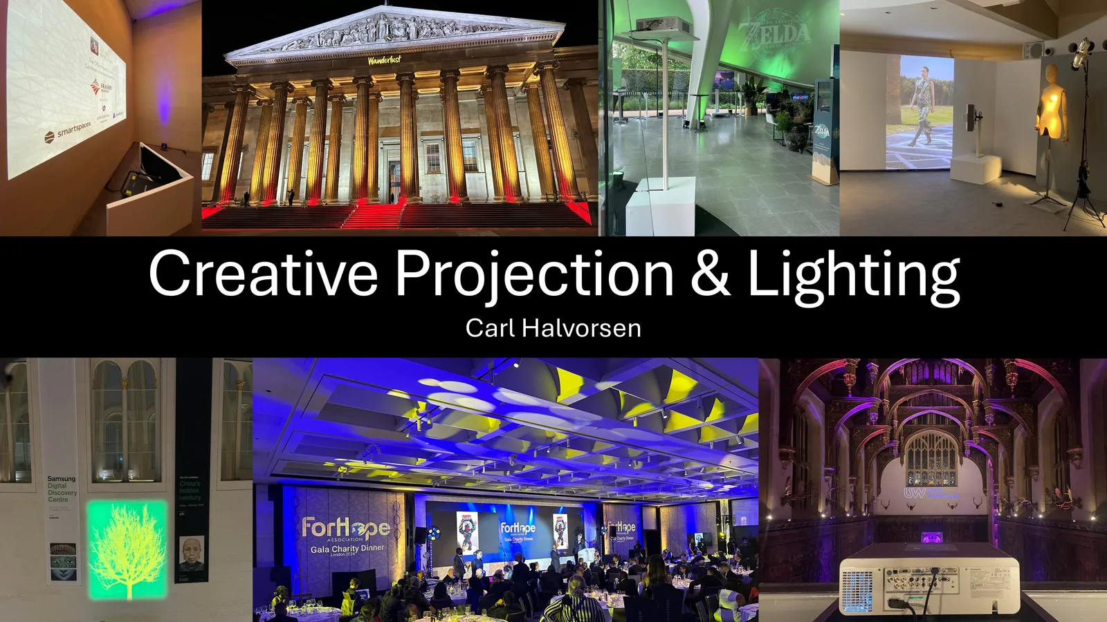 Creative projection and lighting installation by Acorn AV
