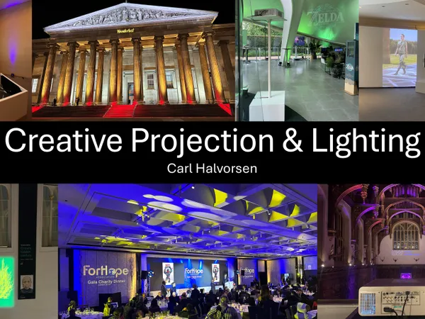 Creative projection and lighting installation by Acorn AV