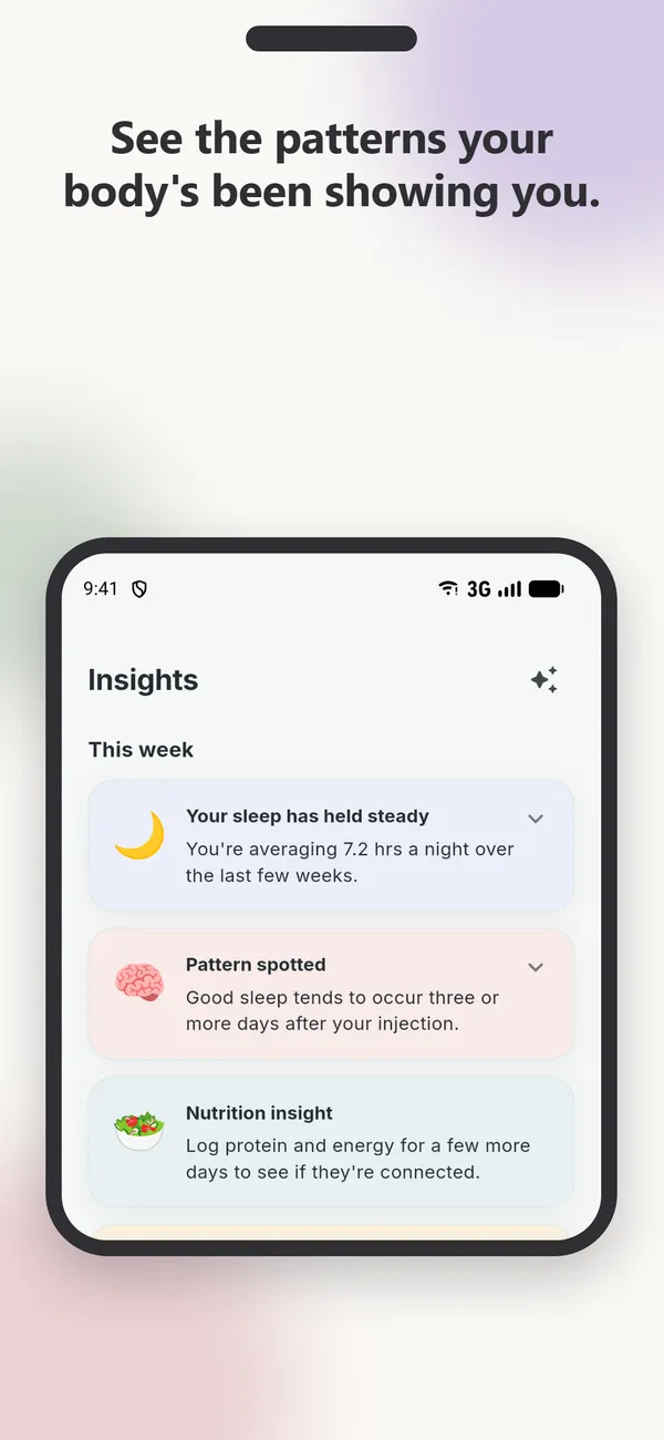 Persephone AI-generated insight card connecting sleep, medication and symptoms